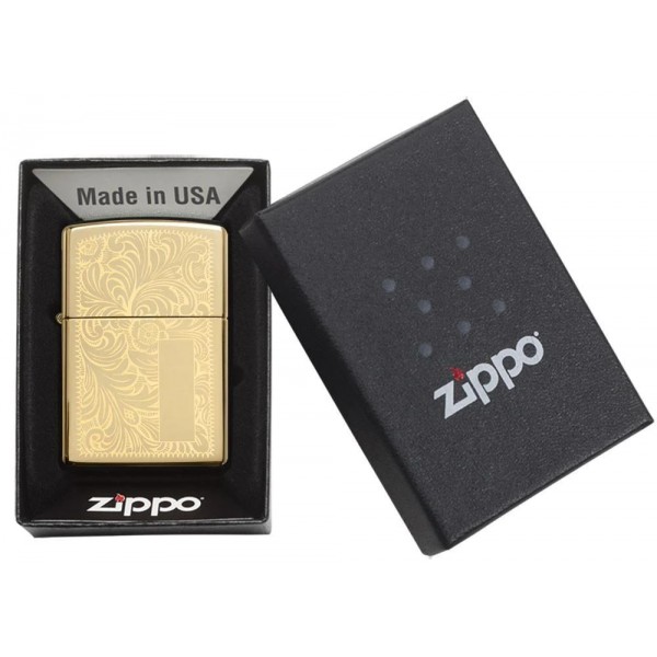 ZIPPO REGULAR BRASS VENETIAN ΑΝΤΙΑΝΕΜΙΚΟΣ ΑΝΑΠΤΗΡΑΣ ΧΡΥΣΟΣ 352B