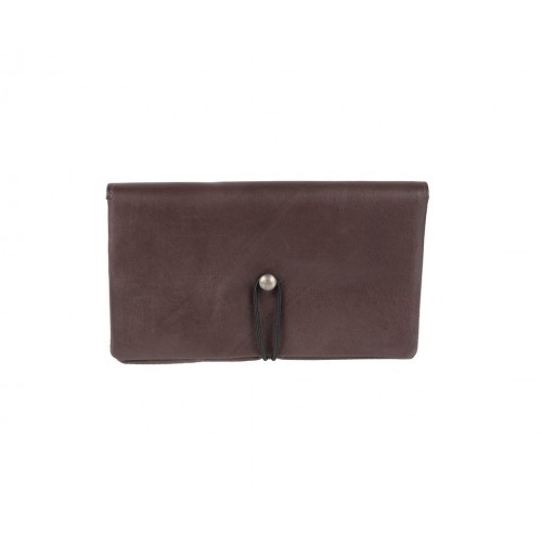 FETICHE LEATHER ΘΗΚΗ ΚΑΠΝΟΥ ΔΕΡΜΑΤΙΝΗ ΜΕ ΛΑΣΤΙΧΟ ΣΚΟΥΡΟ ΚΑΦΕ AN 1-362