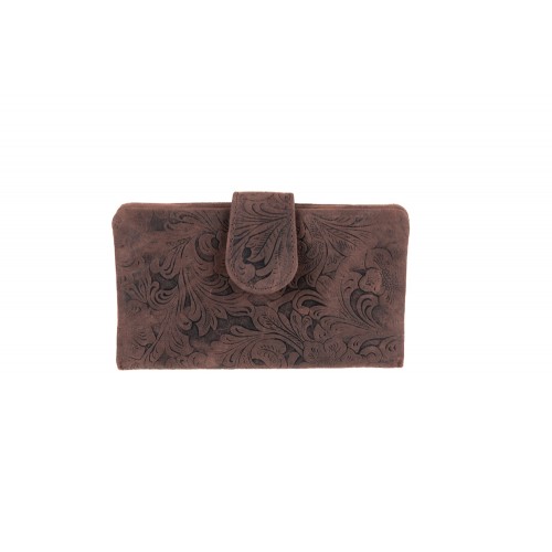 FETICHE LEATHER ΓΥΝΑΙΚΕΙΑ ΔΕΡΜΑΤΙΝΗ ΘΗΚΗ ΚΑΠΝΟΥ-ΠΟΡΤΟΦΟΛΙ RFID ΜΕ ΚΟΥΜΠΩΜΑ ΚΑΦΕ HUF 10-362