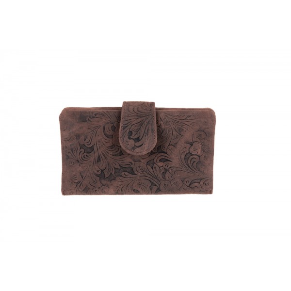 FETICHE LEATHER ΓΥΝΑΙΚΕΙΑ ΔΕΡΜΑΤΙΝΗ ΘΗΚΗ ΚΑΠΝΟΥ-ΠΟΡΤΟΦΟΛΙ RFID ΜΕ ΚΟΥΜΠΩΜΑ ΚΑΦΕ HUF 10-362
