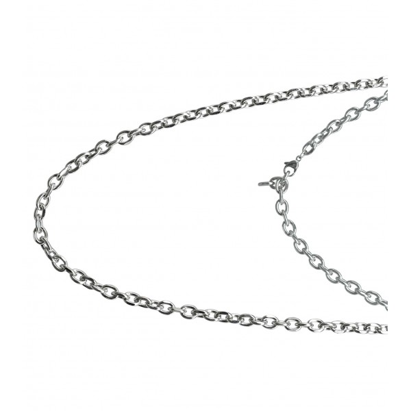 ΑΝΔΡΙΚΗ ΑΛΥΣΙΔΑ ΛΑΙΜΟΥ ΑΤΣΑΛΙ 316L ΑΣΗΜΙ ΦΑΡΔΙΑ ΠΑΧΟΥΣ 4MM ΚΑΙ ΜΗΚΟΥΣ 53CM NM-13