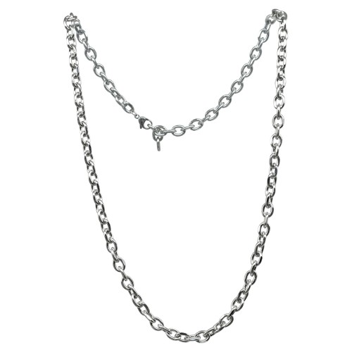 ΑΝΔΡΙΚΗ ΑΛΥΣΙΔΑ ΛΑΙΜΟΥ ΑΤΣΑΛΙ 316L ΑΣΗΜΙ ΦΑΡΔΙΑ ΠΑΧΟΥΣ 4MM ΚΑΙ ΜΗΚΟΥΣ 53CM NM-13