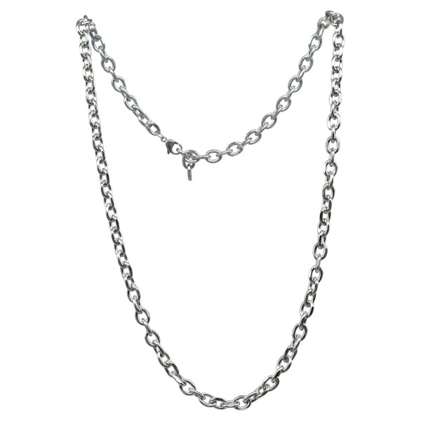 ΑΝΔΡΙΚΗ ΑΛΥΣΙΔΑ ΛΑΙΜΟΥ ΑΤΣΑΛΙ 316L ΑΣΗΜΙ ΦΑΡΔΙΑ ΠΑΧΟΥΣ 4MM ΚΑΙ ΜΗΚΟΥΣ 53CM NM-13