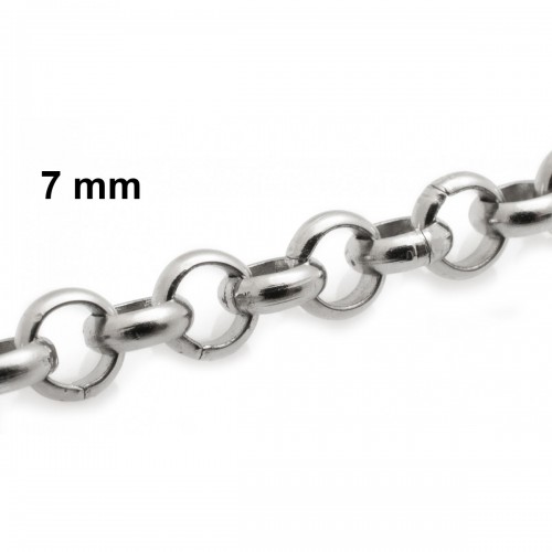 ΑΝΔΡΙΚΗ ΑΛΥΣΙΔΑ ΛΑΙΜΟΥ ΑΤΣΑΛΙ 316L ΑΣΗΜΙ ΦΑΡΔΙΑ ΠΑΧΟΥΣ 7MM ΚΑΙ ΜΗΚΟΥΣ 60CM SC38