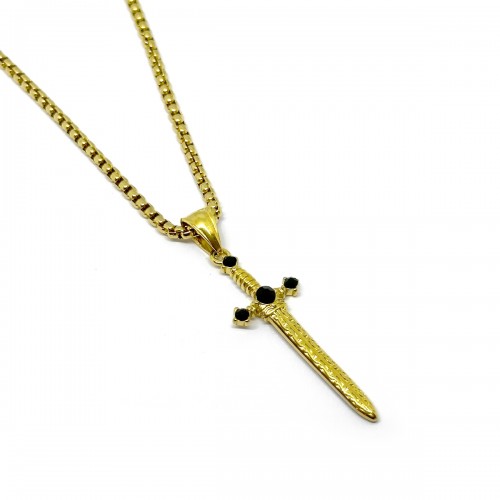 ΑΝΔΡΙΚΟ ΚΟΛΙΕ ΣΠΑΘΙ ΜΕ ΑΛΥΣΙΔΑ ΑΤΣΑΛΙ 316L ΧΡΥΣΟ SP1564