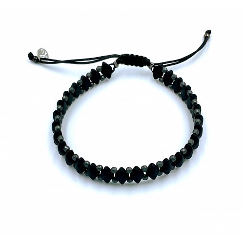 ΑΝΔΡΙΚΟ ΧΕΙΡΟΠΟΙΗΤΟ ΒΡΑΧΙΟΛΙ ΤΣΕΧΙΚΟ ΜΕ ΜΑΥΡΟ ΚΡΥΣΤΑΛΛΟ