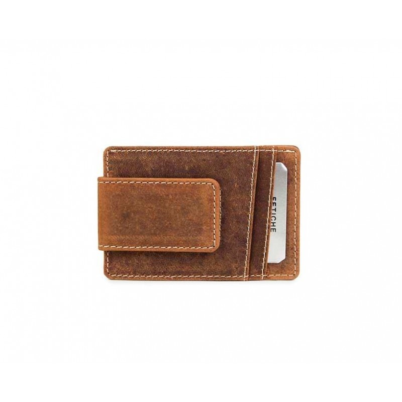 FETICHE LEATHER ΔΕΡΜΑΤΙΝΗ RFID ΘΗΚΗ ΚΑΡΤΩΝ ΚΑΦΕ HU 2669