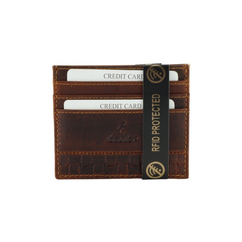 GINIS LEATHER ΔΕΡΜΑΤΙΝΗ ΘΗΚΗ ΚΑΡΤΩΝ RFID ΚΑΦΕ LS7