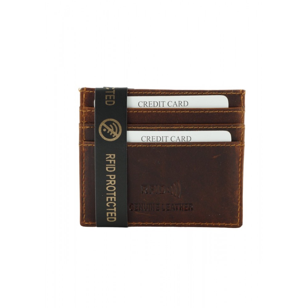 GINIS LEATHER ΔΕΡΜΑΤΙΝΗ ΘΗΚΗ ΚΑΡΤΩΝ RFID ΚΑΦΕ LS7