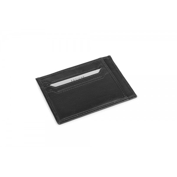 FETICHE LEATHER ΔΕΡΜΑΤΙΝΗ RFID ΘΗΚΗ ΚΑΡΤΩΝ ΜΑΥΡΗ VE 1300