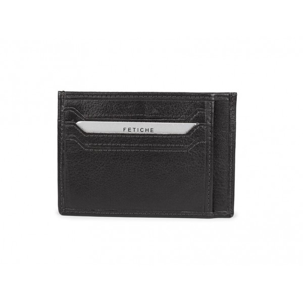 FETICHE LEATHER ΔΕΡΜΑΤΙΝΗ RFID ΘΗΚΗ ΚΑΡΤΩΝ ΜΑΥΡΗ VE 1300