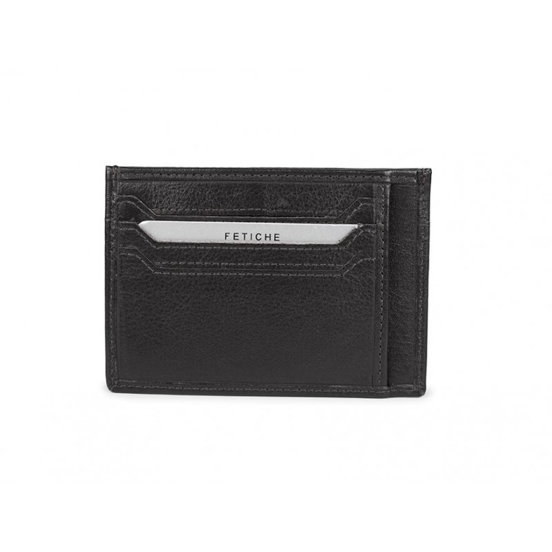 FETICHE LEATHER ΔΕΡΜΑΤΙΝΗ RFID ΘΗΚΗ ΚΑΡΤΩΝ ΜΑΥΡΗ VE 1300