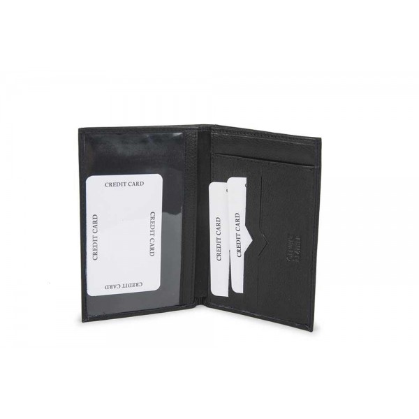 FETICHE LEATHER ΔΕΡΜΑΤΙΝO ΠΟΡΤΟΦΟΛΙ TAYTOTHTAΣ ΚΑΙ ΚΑΡΤΩΝ RFID ΜΑΥΡΟ AN 1-381