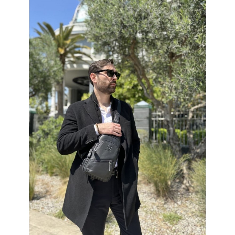 BULL CAPTAIN ΑΝΔΡΙΚΟ ΔΕΡΜΑΤΙΝΟ  CROSSBODY ΜΑΥΡΟ XB127-BLACK