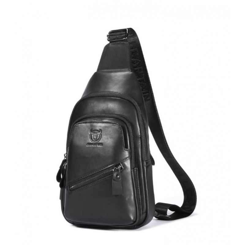 BULL CAPTAIN ΑΝΔΡΙΚΟ ΔΕΡΜΑΤΙΝΟ  CROSSBODY ΜΑΥΡΟ XB127-BLACK