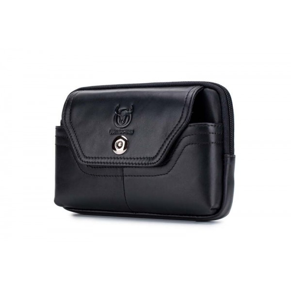 BULL CAPTAIN ΑΝΔΡΙΚΟ  ΔΕΡΜΑΤΙΝΟ ΤΣΑΝΤΑΚΙ ΜΕΣΗΣ ΜΑΥΡΟ YB04