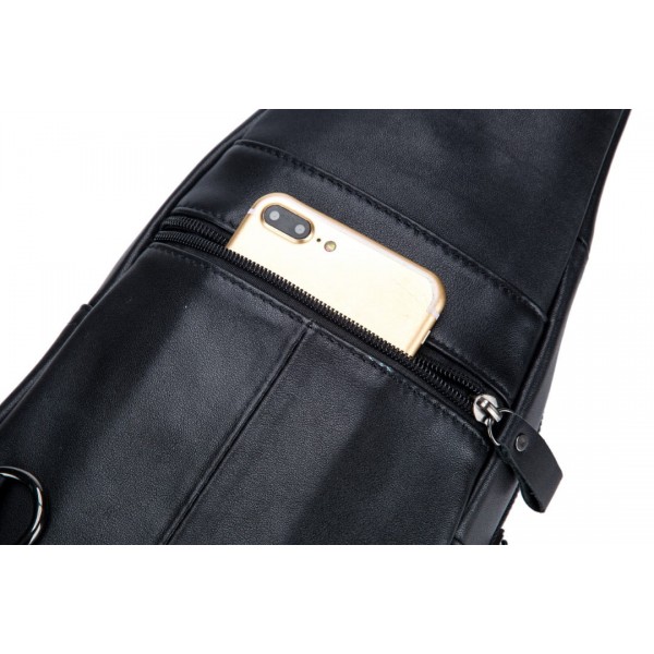 BULL CAPTAIN ΑΝΔΡΙΚΟ ΔΕΡΜΑΤΙΝΟ  CROSSBODY ΜΑΥΡΟ XB129-BL