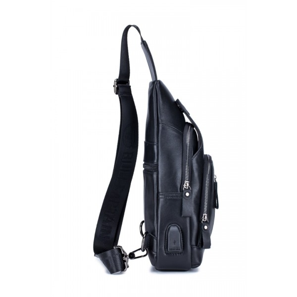 BULL CAPTAIN ΑΝΔΡΙΚΟ ΔΕΡΜΑΤΙΝΟ  CROSSBODY ΜΑΥΡΟ XB129-BL