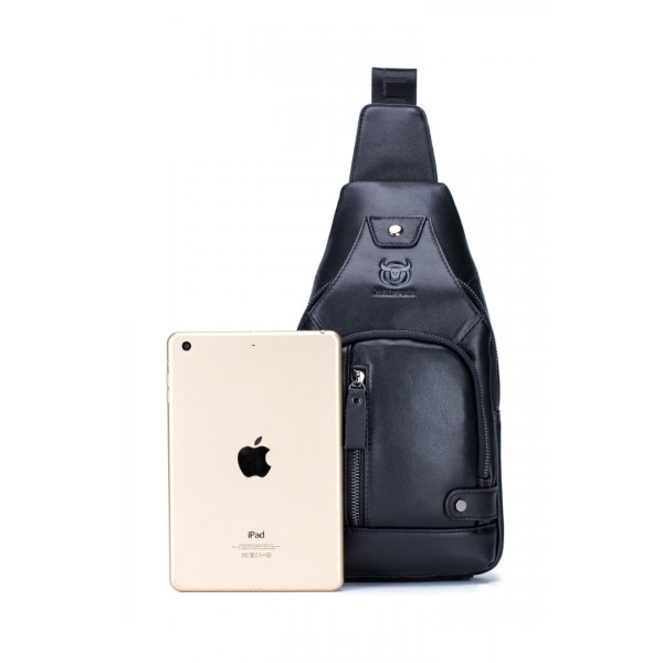 BULL CAPTAIN ΑΝΔΡΙΚΟ ΔΕΡΜΑΤΙΝΟ  CROSSBODY ΜΑΥΡΟ XB129-BL