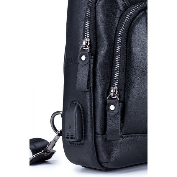 BULL CAPTAIN ΑΝΔΡΙΚΟ ΔΕΡΜΑΤΙΝΟ  CROSSBODY ΜΑΥΡΟ XB129-BL