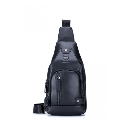 BULL CAPTAIN ΑΝΔΡΙΚΟ ΔΕΡΜΑΤΙΝΟ  CROSSBODY ΜΑΥΡΟ XB129-BL