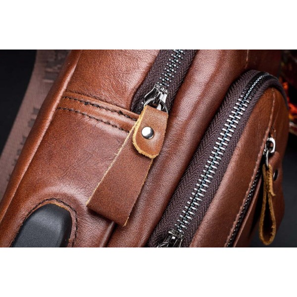 BULL CAPTAIN ΑΝΔΡΙΚΟ ΔΕΡΜΑΤΙΝΟ  CROSSBODY ΚΑΦΕ XB129-BR