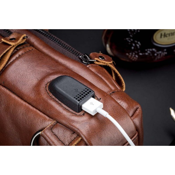 BULL CAPTAIN ΑΝΔΡΙΚΟ ΔΕΡΜΑΤΙΝΟ  CROSSBODY ΚΑΦΕ XB129-BR
