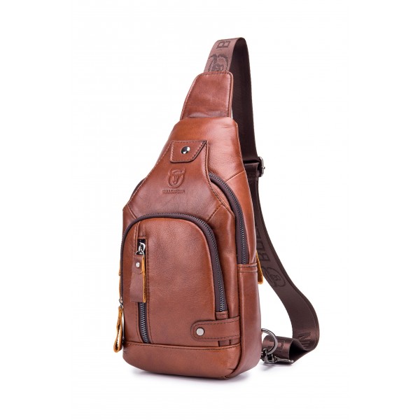 BULL CAPTAIN ΑΝΔΡΙΚΟ ΔΕΡΜΑΤΙΝΟ  CROSSBODY ΚΑΦΕ XB129-BR
