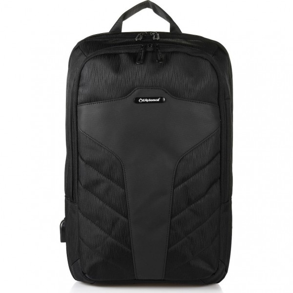 DIPLOMAT ΑΝΔΡΙΚΟ ΣΑΚΙΔΙΟ ΠΛΑΤΗΣ-ΘΗΚΗ LAPTOP 15,6" USB ΜΑΥΡΟ ΚΝ85