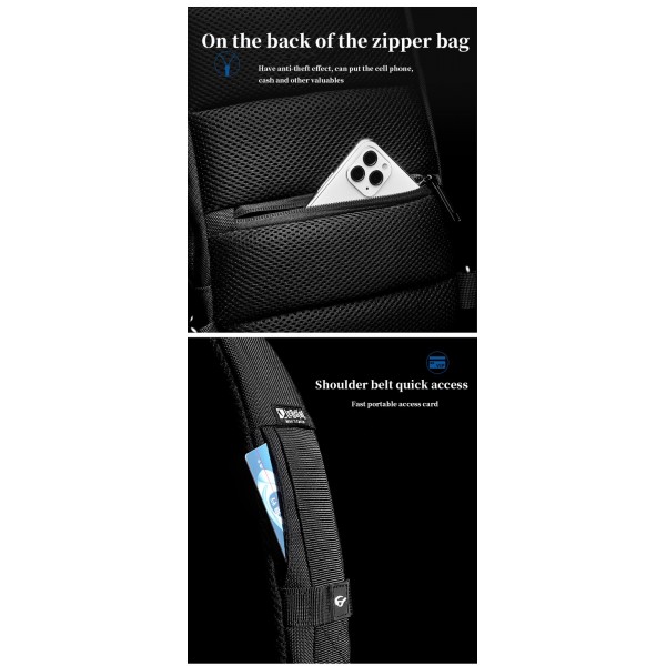 LEASTAT ΑΝΔΡΙΚΟ ΑΝΤΙΚΛΕΠΤΙΚΟ ΣΑΚΙΔΙΟ BODYBAG ΜΑΥΡΟ LT2020