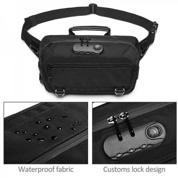 OZUKO ΑΝΔΡΙΚΟ ΤΣΑΝΤΑΚΙ ΜΕΣΗΣ ΜΑΥΡΟ 9257