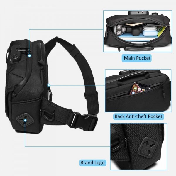 OZUKO ΑΝΔΡΙΚΟ ΤΣΑΝΤΑΚΙ ΜΕΣΗΣ ΜΑΥΡΟ 9257