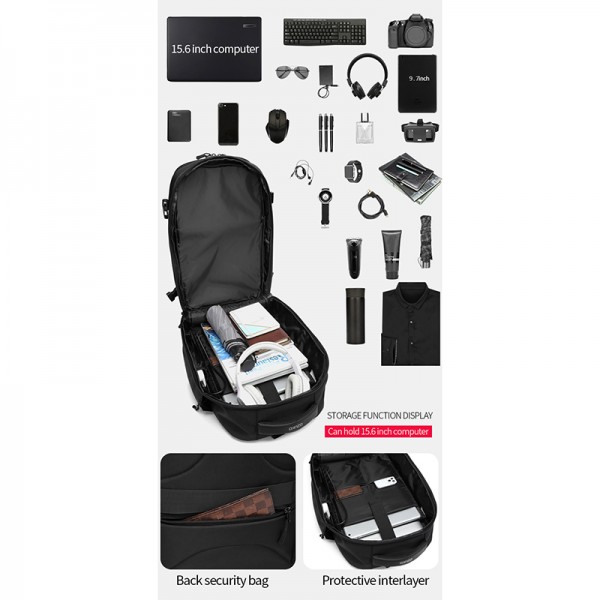 OZUKO ΑΝΔΡΙΚΟ ΣΑΚΙΔΙΟ ΜΑΥΡΟ 9405 L