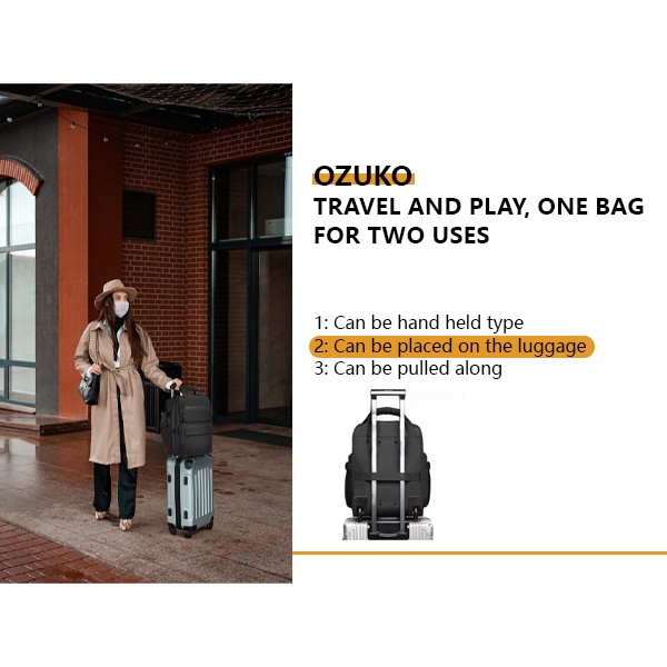 OZUKO ΣΑΚ ΒΟΥΑΓΙΑΖ (TROLLEY TRAVEL BAG BLACK) ΜΑΥΡΟ 9699