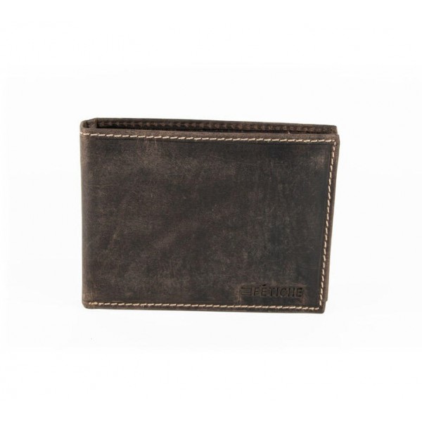 FETICHE LEATHER ΑΝΔΡΙΚΟ ΔΕΡΜΑΤΙΝΟ ΠΟΡΤΟΦΟΛΙ RFID ΚΑΦΕ HU 10-930