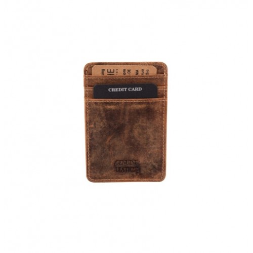 FETICHE LEATHER ΔΕΡΜΑΤΙΝΗ ΘΗΚΗ ΚΑΡΤΩΝ RFID ΚΑΦΕ HUR 10-569