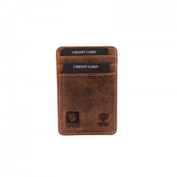 FETICHE LEATHER ΔΕΡΜΑΤΙΝΗ ΘΗΚΗ ΚΑΡΤΩΝ RFID ΚΑΦΕ HUR 10-569