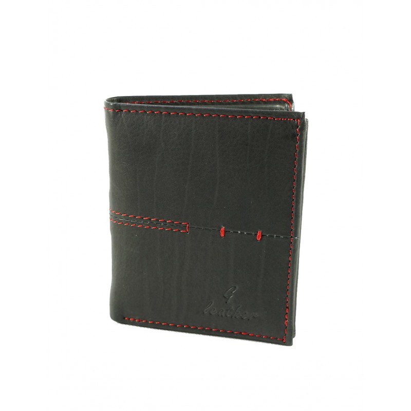 ΑΝΔΡΙΚΟ ΔΕΡΜΑΤΙΝΟ ΠΟΡΤΟΦΟΛΙ ΜΑΥΡΟ ΚΑΙ ΚΟΚΚΙΝΕΣ ΛΕΠΤΟΜΕΡΕΙΕΣ MR-7