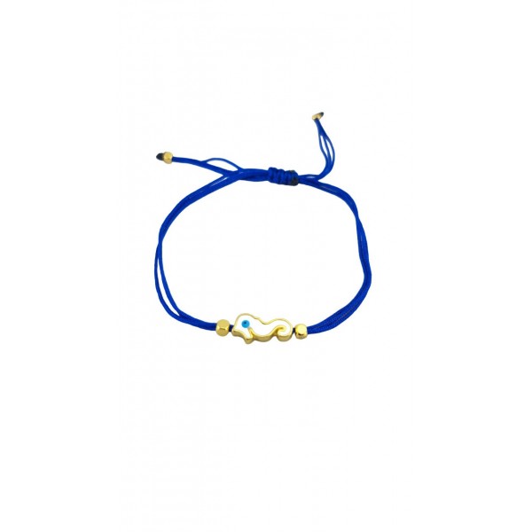 ΓΥΝΑΙΚΕΙΟ ΧΕΙΡΟΠΟΙΗΤΟ ΒΡΑΧΙΟΛΙ ΑΤΣΑΛΙ ΙΠΠΟΚΑΜΠΟΣ ΜΕ ΚΟΡΔΟΝΙ ΜΠΛΕ