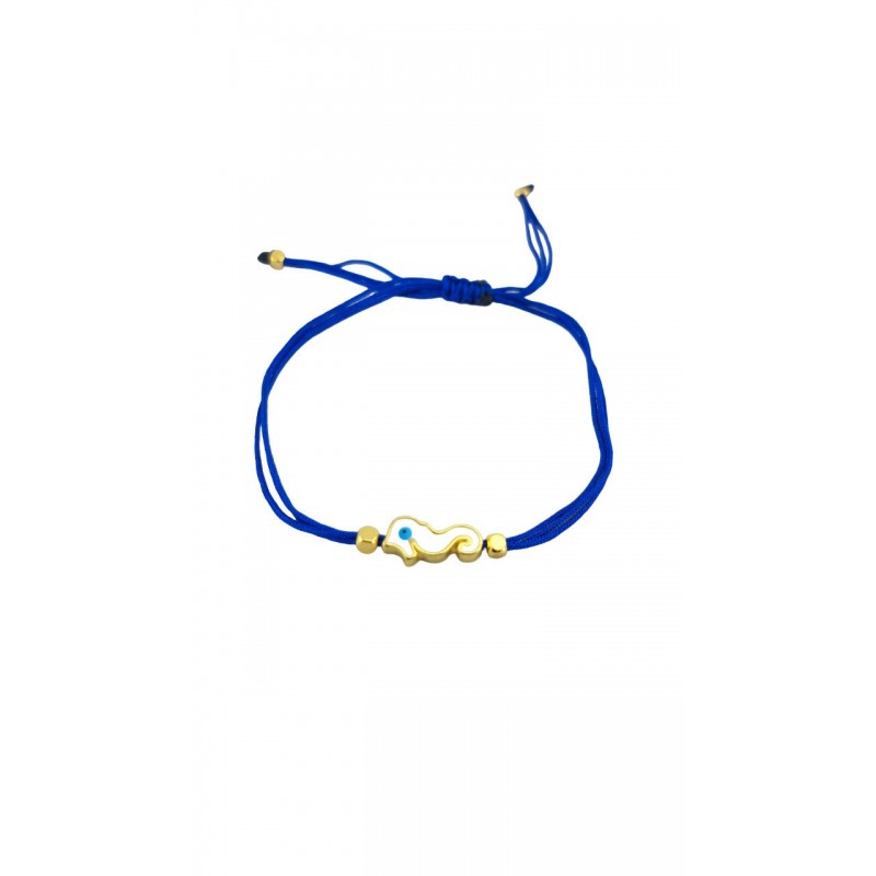 ΓΥΝΑΙΚΕΙΟ ΧΕΙΡΟΠΟΙΗΤΟ ΒΡΑΧΙΟΛΙ ΑΤΣΑΛΙ ΙΠΠΟΚΑΜΠΟΣ ΜΕ ΚΟΡΔΟΝΙ ΜΠΛΕ