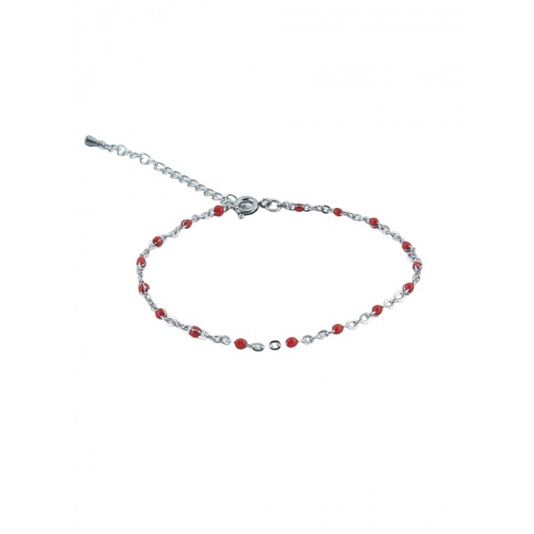 ΓΥΝΑΙΚΕΙΟ ΒΡΑΧΙΟΛΙ ΑΤΣΑΛΙ 316L ΜΕ ΚΟΚΚΙΝΕΣ ΠΕΤΡΕΣ ΑΣΗΜΙ SB1764