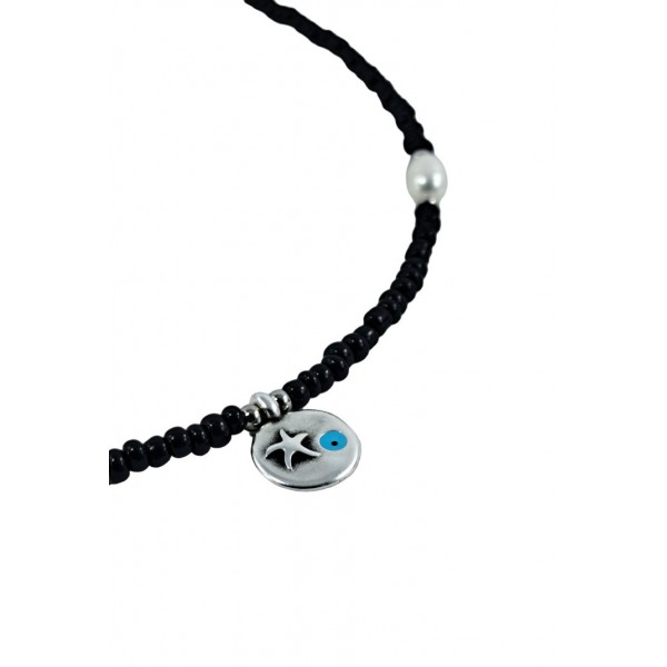 ΓΥΝΑΙΚΕΙΟ ΧΕΙΡΟΠΟΙΗΤΟ ΚΟΛΙΕ ΜΕ ΜΑΥΡΕΣ ΠΕΤΡΕΣ ΑΤΣΑΛΙ 316L ROS70-2