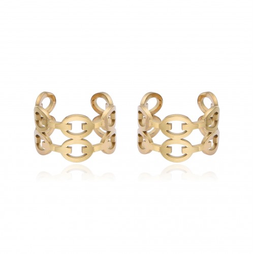 ΓΥΝΑΙΚΕΙΑ ΕΠΙΧΡΥΣΑ ΣΚΟΥΛΑΡΙΚΙΑ EAR CUFF ΑΤΣΑΛΙ 316L 750950