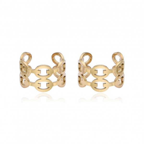 ΓΥΝΑΙΚΕΙΑ ΕΠΙΧΡΥΣΑ ΣΚΟΥΛΑΡΙΚΙΑ EAR CUFF ΑΤΣΑΛΙ 316L 750950