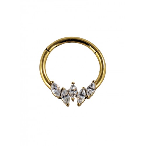 ΣΚΟΥΛΑΡΙΚΙ SEGMENT RING ΖΙΡΓΚΟΝ 10MM ΑΤΣΑΛΙ 316L ΧΡΥΣΟ S90093