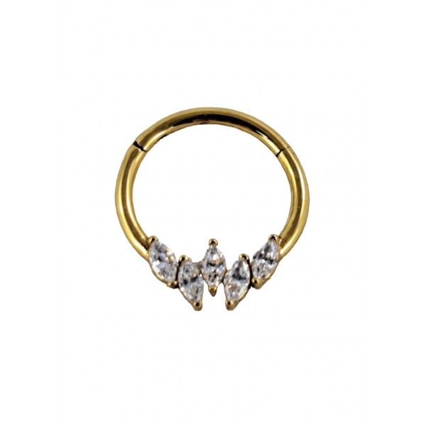 ΣΚΟΥΛΑΡΙΚΙ SEGMENT RING ΖΙΡΓΚΟΝ 10MM ΑΤΣΑΛΙ 316L ΧΡΥΣΟ S90093