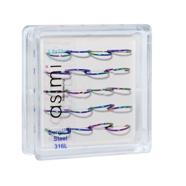 ΚΡΙΚΑΚΙ ΜΥΤΗΣ 0,8x10ΜΜ SURGICAL STEEL 316L RAINBOW