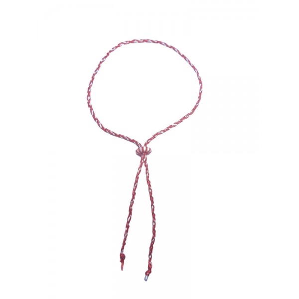 ΧΕΙΡΟΠΟΙΗΤΟ ΒΡΑΧΙΟΛΙ ΜΑΡΤΗΣ ΜΕ ΛΕΥΚΗ-ΚΟΚΚΙΝΗ ΧΑΝΤΡΑ