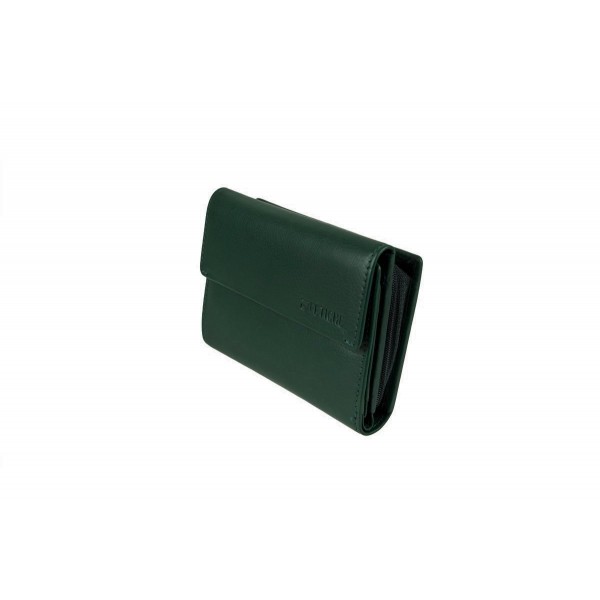 FETICHE LEATHER ΓΥΝΑΙΚΕΙΟ ΔΕΡΜΑΤΙΝΟ ΠΟΡΤΟΦΟΛΙ ΣΚΟΥΡΟ ΠΡΑΣΙΝΟ AN 1-697