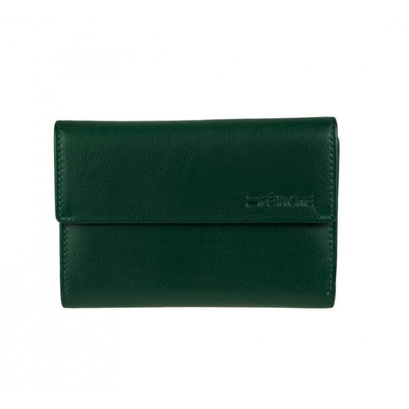 FETICHE LEATHER ΓΥΝΑΙΚΕΙΟ ΔΕΡΜΑΤΙΝΟ ΠΟΡΤΟΦΟΛΙ ΣΚΟΥΡΟ ΠΡΑΣΙΝΟ AN 1-697